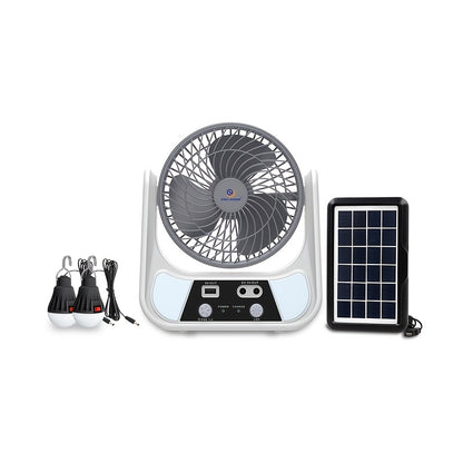 PUCACHI Solar Camping Fan with LED Lantern - 6-Inch Rechargeable Outdoor Fan, 3W Solar Panel & USB Charging, 2-Speed Portable Tent Fan for Hiking, Emergency, Camping Gear