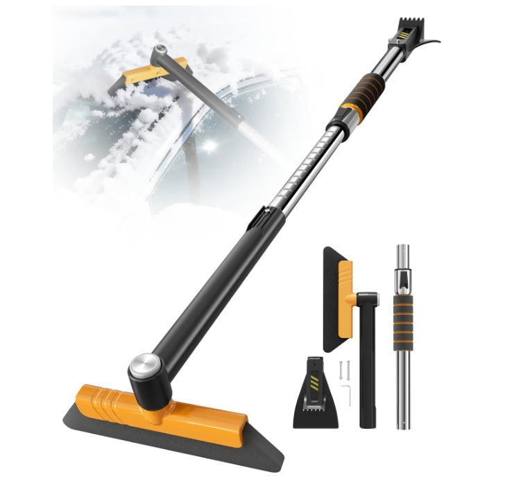 Extendable Snow Brush and Ice Scraper, Rotatable Brush Head Emergency Snow Shovel Snow Broom, Winter Snow Removal Tool for Cars, Trucks, SUVs and All Vehicles