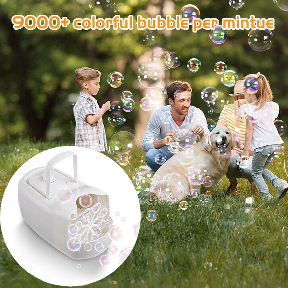 Bubble Machine for Kids, 2 Speeds & 10000+ Bubbles per Minute, Bubble Blower for Toddlers with 3 Wands, Professional Automatic Bubble Machine for Parties