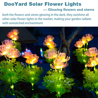 PUCACHI Solar Garden LED Lights with Luminous Flowers and Stems, Upgraded Solar Panel for Garden Decoration, Yard Decoration and Gift for Mother (2 Pack)