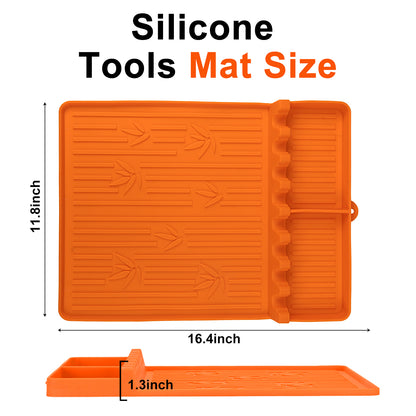 Blackstone Silicone Griddle Mat,Blackstone Griddle Accessories Side Shelf Mat Grill Pad for Outdoor Grill Kitchen Counter Spatula Silicone Mat,L*W:41.7x30cm(Orange)