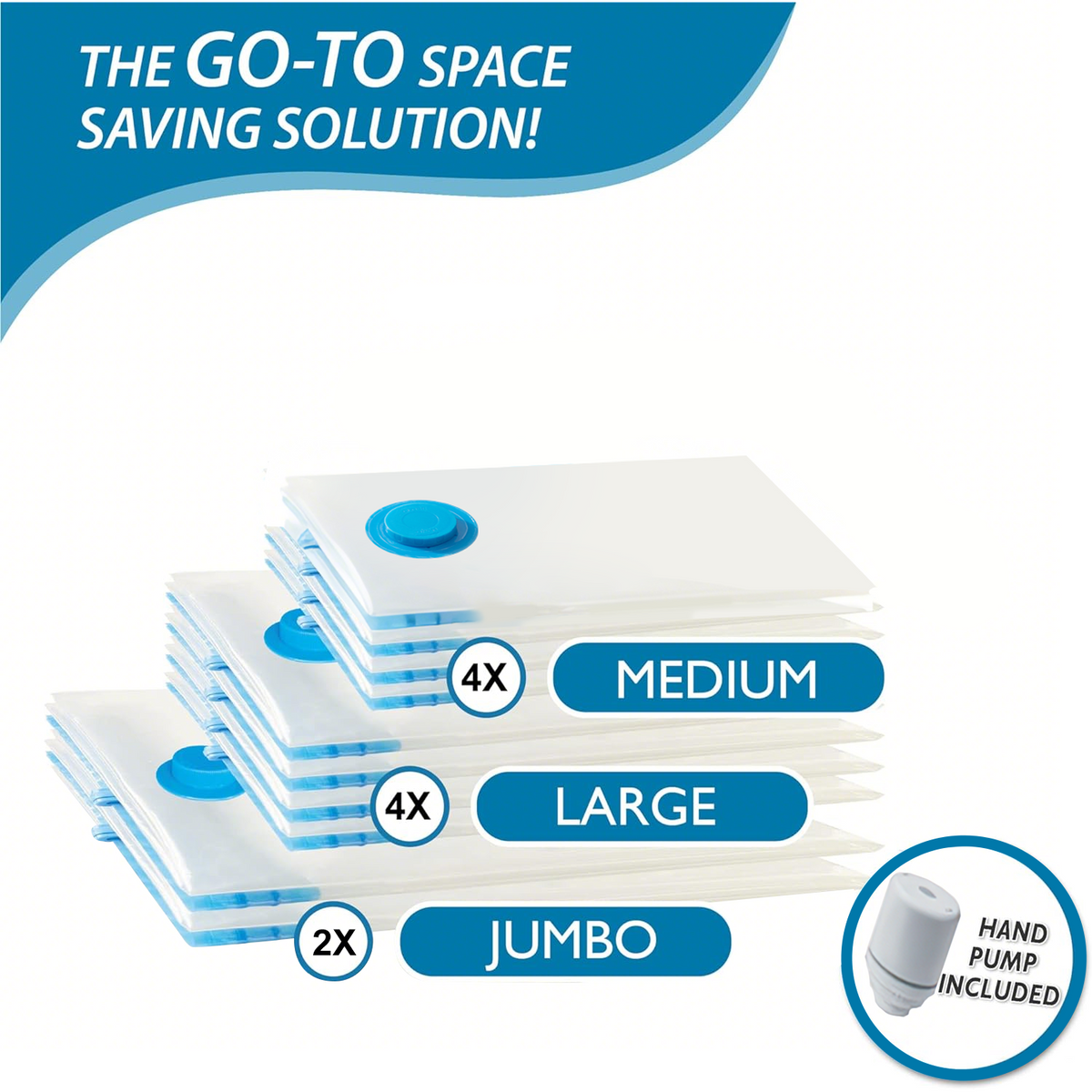 Merryhome 10Pcs Vacuum Storage Bags with Electric Pump,Space Saver Bags (2 Jumbo/4 Large/4 Medium),Double-Zip Seal Space Saver Bags for Clothes,Comforters,Blankets,Bedding,Travel Essentials