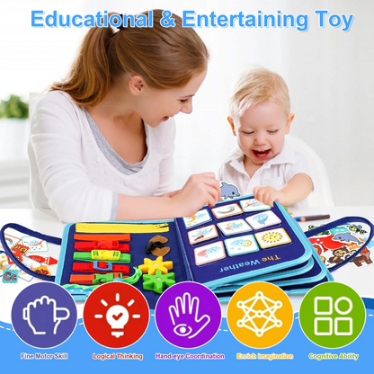 Toddler Busy Toys,Toddler Airplane Travel Essentials for age 1-4,Sensory Board Educational Activities for Learning Fine Motor Skills,Gifts for Girls Boys Toddlers,Toddler Toys for Car Travel