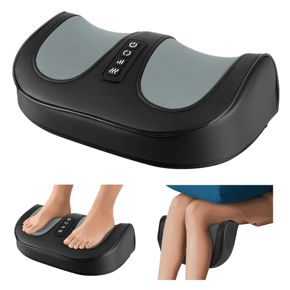 Kidsjoy Foot Massager with Heat, Electric Kneading Plantar Fasciitis Treatment Machine, Circulation and Pain Relief for Foot and Calf Massage, Gifts for Dad, Mom and Lover