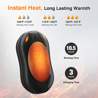 2 in 1 Magnetic Rechargeable Hand Warmers, Electric Portable Pocketed Handwarmers, 3 Heat Settings for Heat Therapy , Hunting, Outdoor Activity , Women Mens Gifts, Black