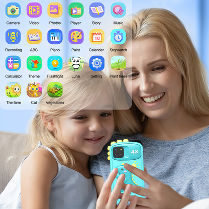 Hoofun Kids Smart Phone for Boys with 4.0" Large Touchscreen, 32G Card for Age 3-10 Kids Toys Cell Phone with Holographic Pyramid, Toddler Learning Toy, Dual Lens, Music Player