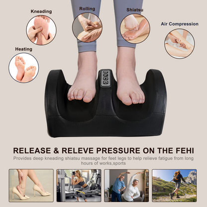 Shiatsu Foot Massager Machine with Heat, Foot and Calf Massager with Massage Roller, Deep Tissue Massager for Plantar Fasciitis, Pain Relief, Promotes Blood Circulation, Gifts for Women & Men