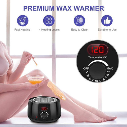 Sevenlady Waxing Kit for Hair Removal, Wax Warmer Machine Wax Pot Portable Wax Kit for Women, Wax Heater Machine Wax Beans, Wax Sticks at Home Salon for Leg, Face, Armpit, Eyebrows, Brazil