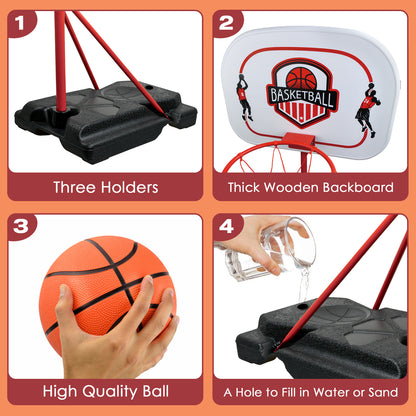 Kids Basketball Hoop with Stand, Adjustable Basketball Set, Toddler Basketball Toys for Boys Girls Age over 3 years old, Indoor Outdoor Backyard Sport Game Gifts