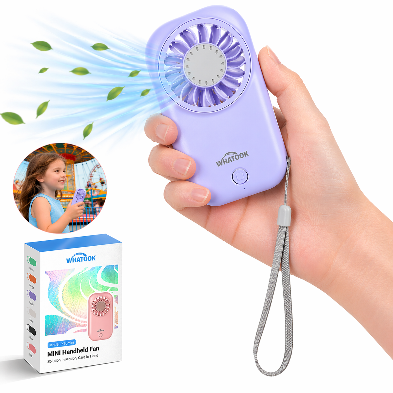 Mini Handheld Fan,11000RPM High Speed Portable Fan with 5 Speeds,Ultra-Lightweight 56g Pocket Fan for Travel Essentials,Super Slim Mini Personal Fan for Travel, Makeup