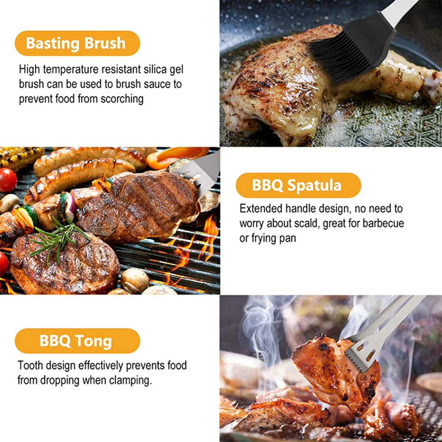 21Pcs Stainless Steel Complete Grill Tool Set,Barbecue Accessories Kit with Carry Bag,Professional BBQ Grill Utensils Set for Outdoor Camping Grilling,Dad Gifts for Father's Day Grilling Gifts