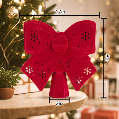 Christmas Tree Toppers Lighted, Christmas Butterfly Tree Topper with Built-in LED Rotating Lights, 3D Glitter Projection for Xmas Party Holiday Decorations