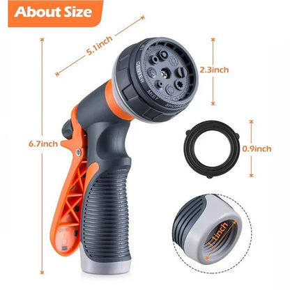 Sevenlady Hose Nozzles for Lawn & Garden, Heavy-Duty Multi-Function Water Hose Nozzle, 8 Spray Patterns for Watering Plants, Cleaning Cars, Showering Pets