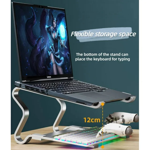 Sevenlady Laptop Stand for Desk, Adjustable Stand for Desk, Aluminum Laptop Riser, Ergonomic Computer Stand for MacBook Air Pro HP Dell XPS Lenovo All Laptops 10-15.6", Sliver