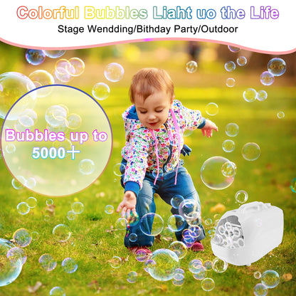 Bubble Machine, Automatic Bubble Blower, 18000+ Big Bubbles Per Minute Bubbles for Kids Toddlers Bubble Maker Operated by Plugin or Batteries Bubble Toys for Indoor Outdoor Birthday Party