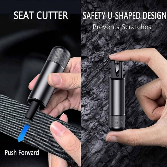 Sevenlady Car Window Breaker Seatbelt Cutter, 2 in 1 Emergency Escape Hammer Tool, Mini Portable Car Safety Escape Tool, Black