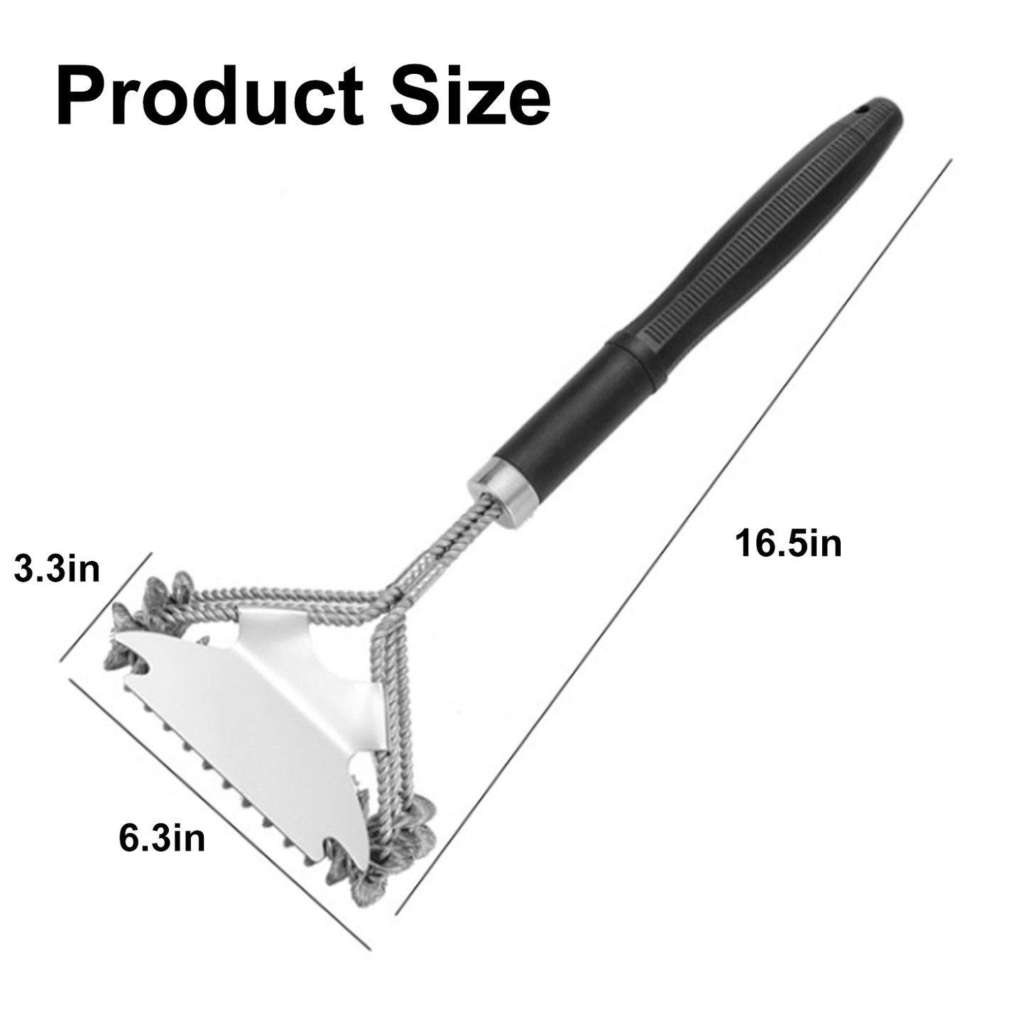 Party Supplies 17in Grill Brush and Scraper Bristle Free,1Pcs Grill Brush Bristle Free,BBQ Brush for Outdoor Grill,Stainless Steel BBQ Grill Brush and Scraper,for Gas/Charcoal Grilling Grates