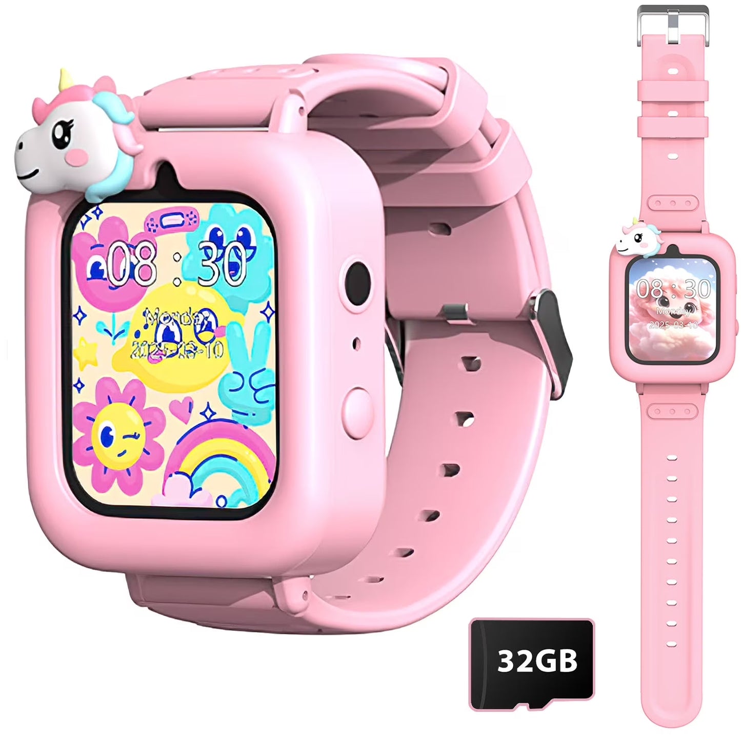 Henotian 1.83" Kids Smart Watch for Girls HD Touch Screen with 39 Educational Games, Camera, Pedometer, Alarm Clock, ABC Learning, Music Player, Birthday Gift for Boys Girls Ages 5-12