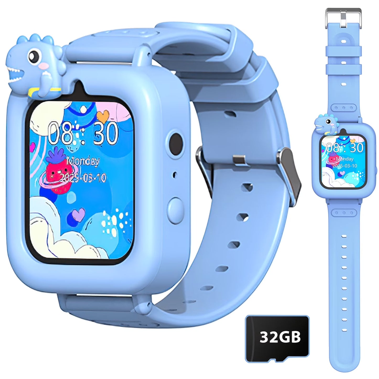 Henotian 1.83" Kids Smart Watch for Girls HD Touch Screen with 39 Educational Games, Camera, Pedometer, Alarm Clock, ABC LeaLearning, Music Player, Birthday Gift for Boys Girls Ages 5-12 with 32GB Memory Card