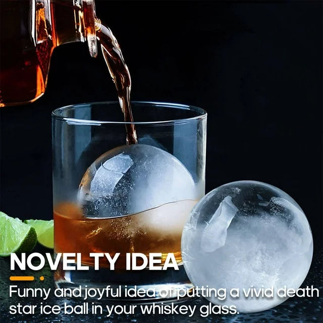 Sevenlady Ice Cube Mold, 2 Pcs Silicone Ice Molds, Sphere Ice Cube Maker, Ice Ball Maker with Built-in Funnel for Whiskey, Cocktails Drink, Easy Release, and BPA Free