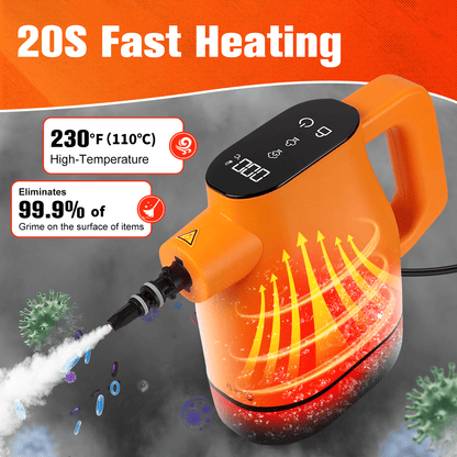 Handheld Steam Cleaner, 10 in 1 Steamer Cleaning& Safety Lock, Multi-Surface & Powerful Home Use for Cleaning, Car, Bathroom, Shower, Window, Grime, Grease