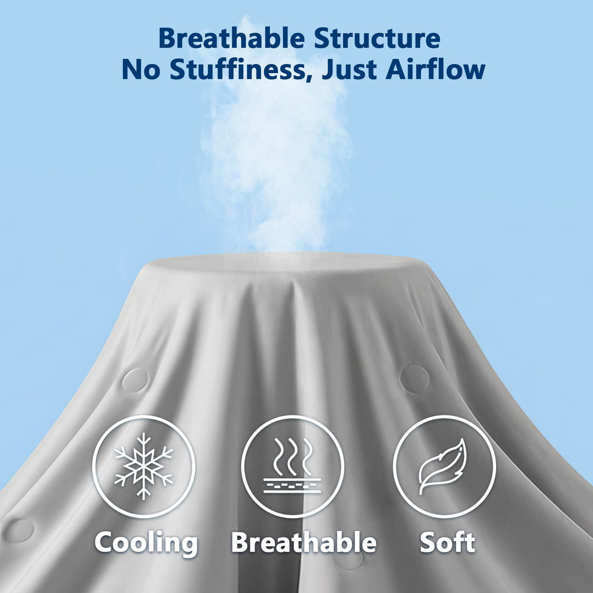 Merryhome Cooling Comforter Queen Size for Hot Sleepers, 90x90 in Double-Sided Cooling Blanket, Lightweight Breathable All Season Comforter, Gray