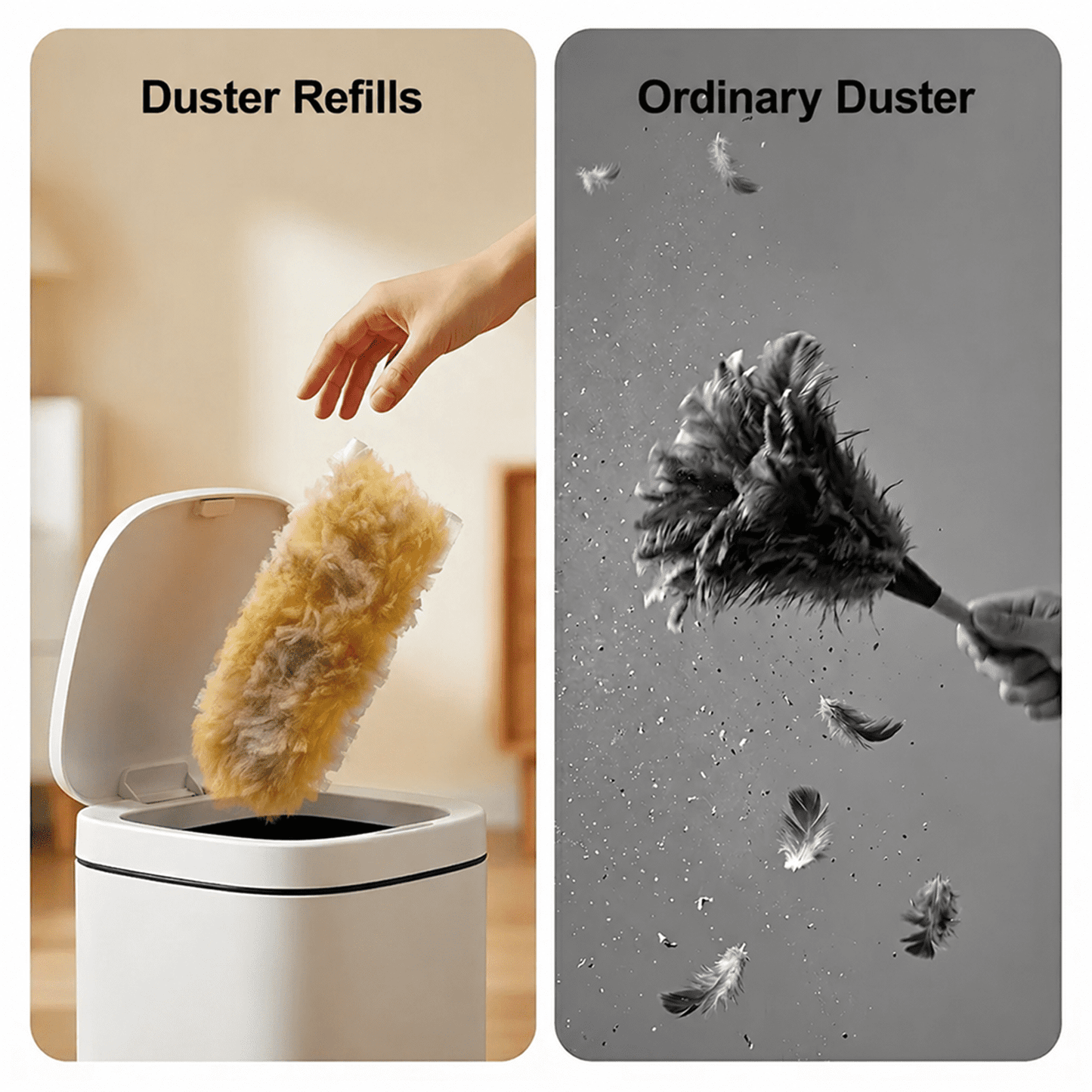 30 Pack Duster Refills with Handle, Disposable Microfiber Duster Refills, Heavy Duty Electrostatic Dust Cleaner for Furniture, Blinds, Ceiling Fan and Corners