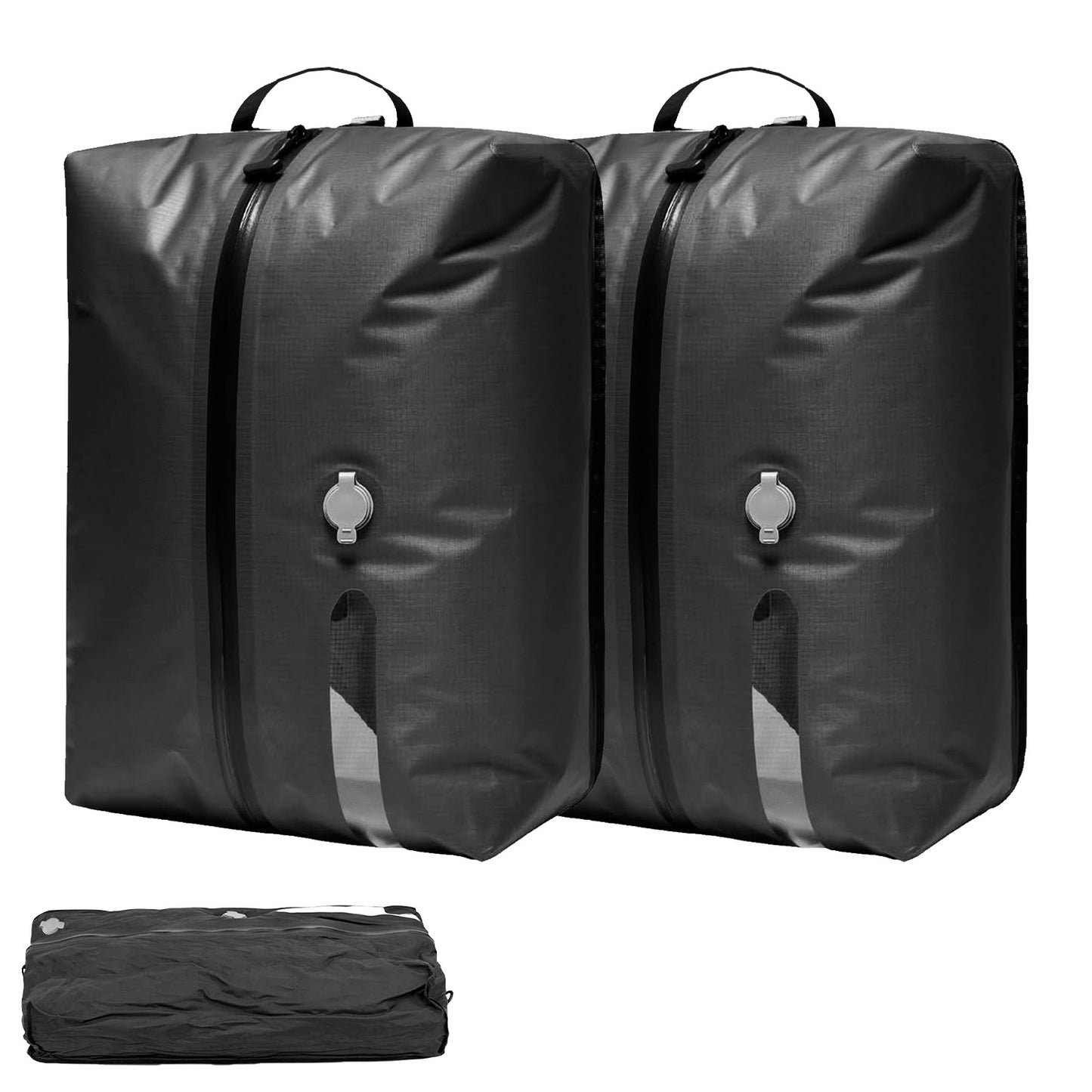 Henotian Vacuum Storage Bags for Travel 2 Pack, Reusable Compression Bag with IPX8 Waterproof Zipper, Save Space for Suitcase, Backpack and Carry on (Extralarge, No Pump)