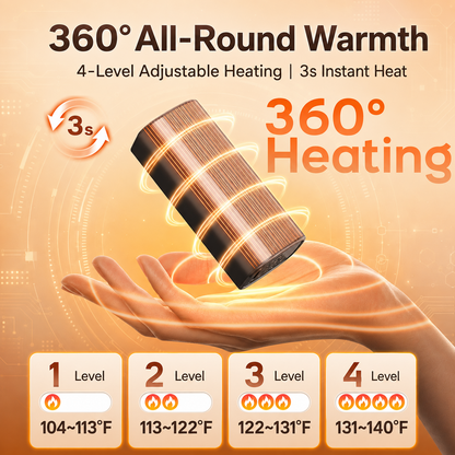 PUCACHI 2 Pack 5000mAh Hand Warmers Rechargeable,Magnetic Hand Warmers with Charge Base,4 Heat Settings & 8 Hrs Warmth,Reusable Portable Pocket Heater for Hunting Camping Winter Gifts,Black