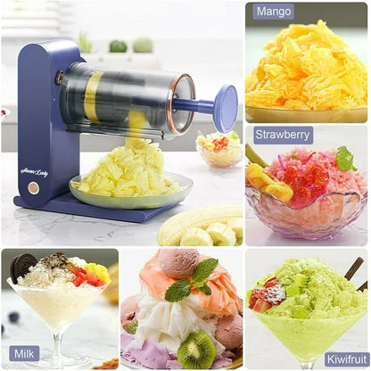 Ice Shaver Machine Portable Fruit Smoothie Machine Smart Ice Crusher with Built-in Rechargeable Batteries for Outdoor and Home Use with 5 Pcs Stainless Steel Metal Straw