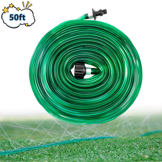 Henotian Garden Soaker Hose 50ft for Backyard: 1/2" Watering Sprinkler - Efficient Irrigation Tubing for Outdoor Lawn Patio Farm