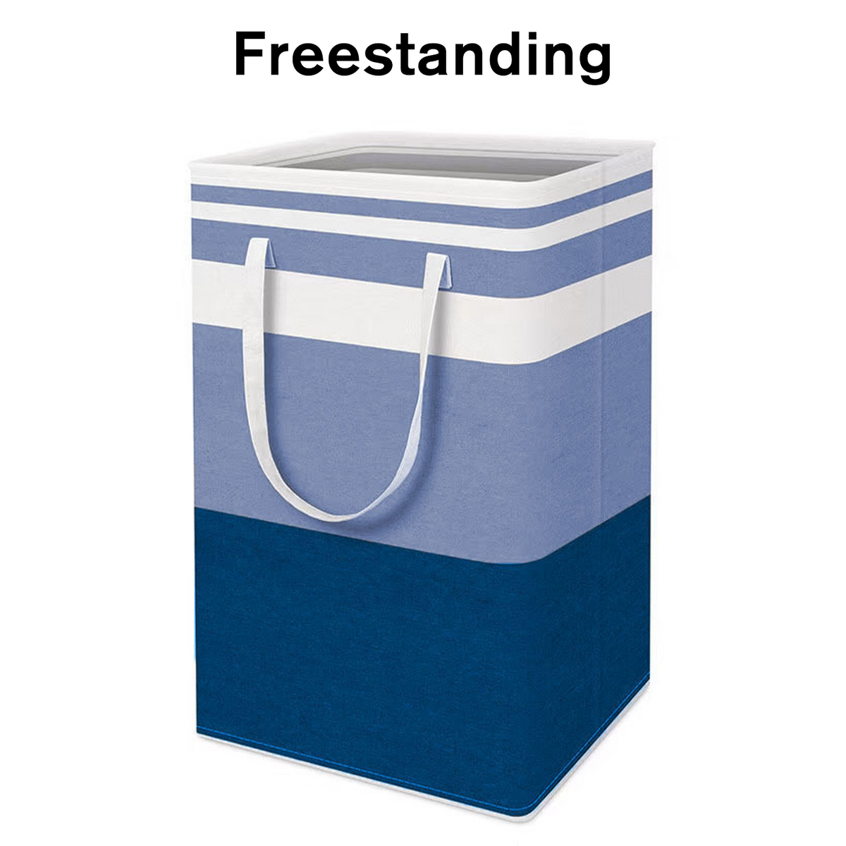 PUCACHI 2 Pack 100L Laundry Hamper Collapsible-Large Laundry Baskets,Freestanding Waterproof Clothes Hamper with Easy Carry Handles in Laundry Room Bedroom Bathroom College Dorm for Adults,Blue