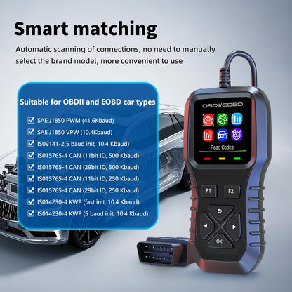 Car OBD2 Scanner,Auto Diagnostic Tool,Car Code Reader for Check Engine Light,Real-Live Data,Freeze Frame with Colorful Screen,Multilingual Plug-and-Play Operationfor All OBDIl & EOBD Vehicles