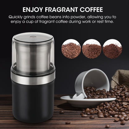 Coffee Bean Grinder Electric,Washable Electric Grinder for Garlic, Herbs, Grains, and Spices - Automatic Detachable Design for Easy Cleaning