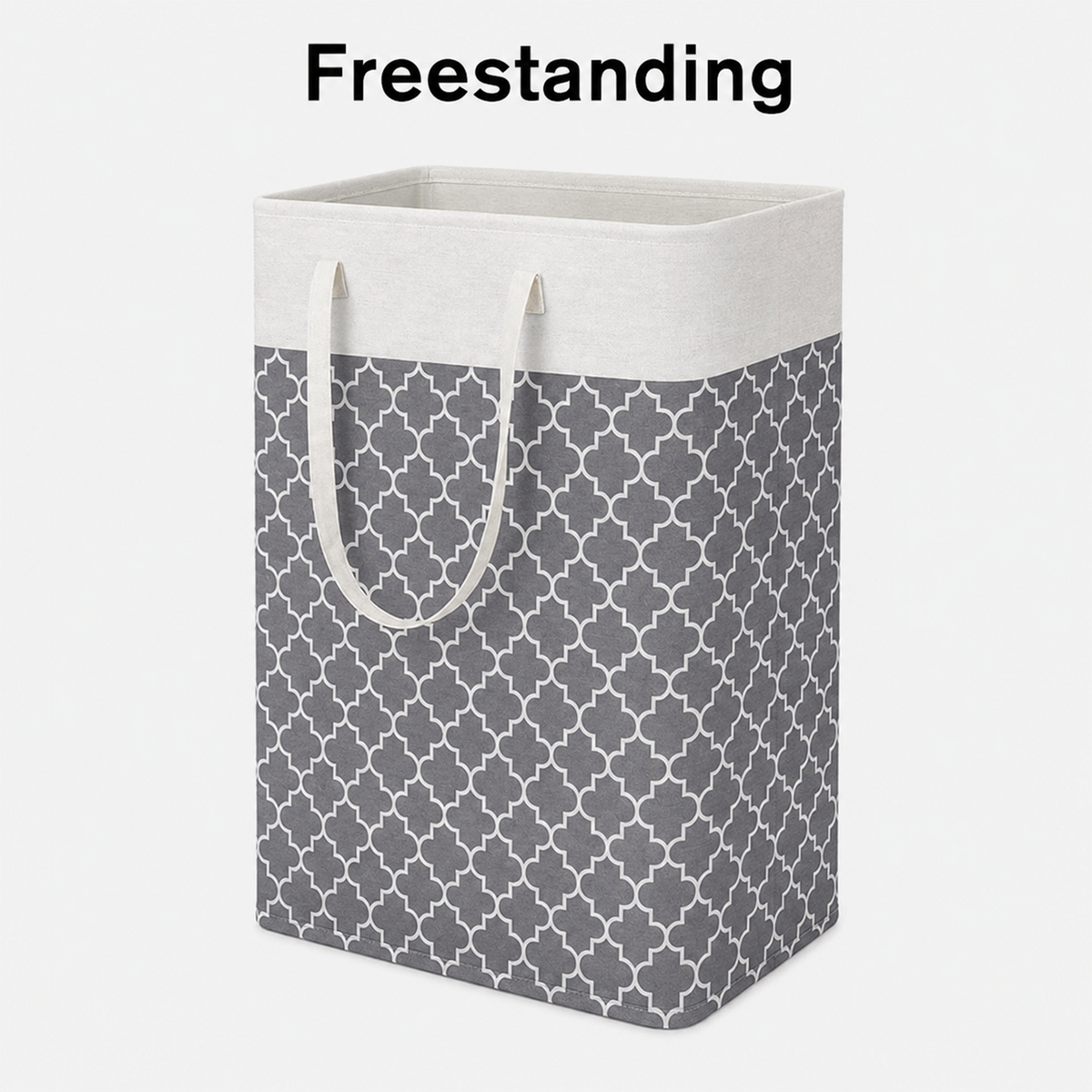 PUCACHI 2 Pack 100L Laundry Hamper Collapsible-Large Laundry Baskets,Freestanding Waterproof Clothes Hamper with Easy Carry Handles in Laundry Room Bedroom Bathroom College Dorm for Adults,Grey
