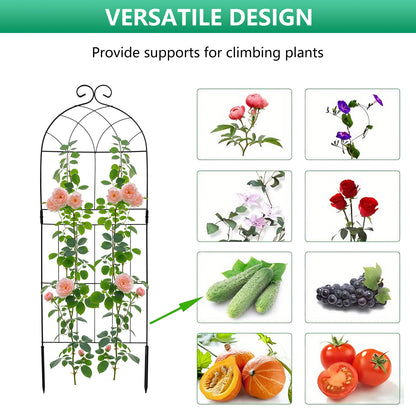 Decorative Garden Fence 10 Pack,Garden Trellis for Climbing Plants, 38.3in H x 12in W Metal Panel, Outdoor Wrought Iron Trellis for Vines, Flowers, Vegetable Garden Support