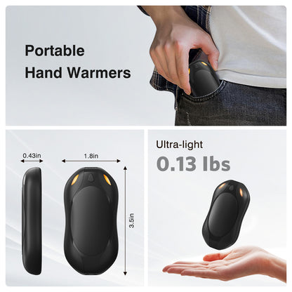 2 in 1 Magnetic Rechargeable Hand Warmers, Electric Portable Pocketed Handwarmers, 3 Heat Settings for Heat Therapy , Hunting, Outdoor Activity , Women Mens Gifts, Black