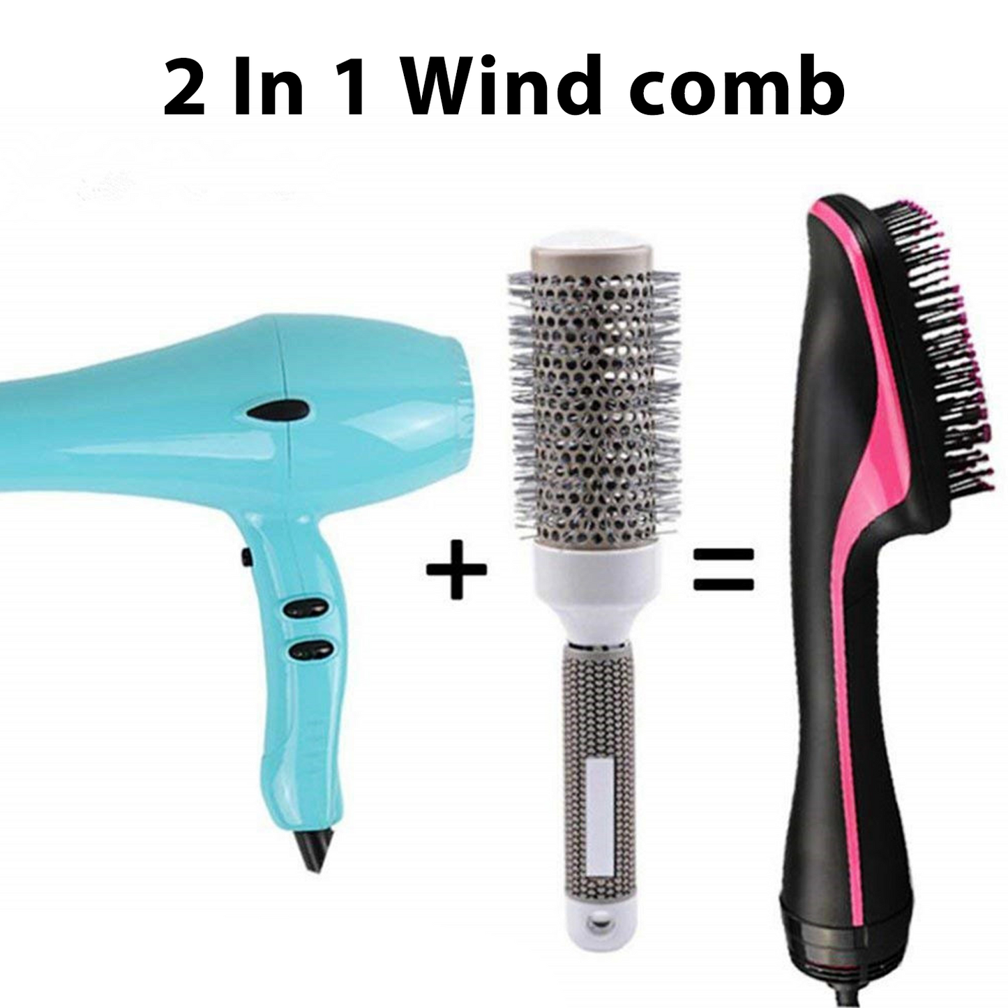Hair Dryer and Straightener,Hair Dryer Brush,One-Step Hair Dryer and Styler,3 Speed Temperature Control - Straightener Brush for Salon-Quality Smooth,Straight Hair,More Shine and Less Frizz,Black