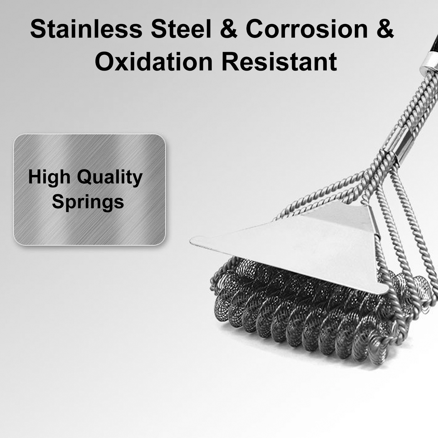 Party Supplies 17in Grill Brush and Scraper Bristle Free,1Pcs Grill Brush Bristle Free,BBQ Brush for Outdoor Grill,Stainless Steel BBQ Grill Brush and Scraper,for Gas/Charcoal Grilling Grates