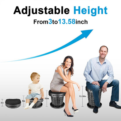 Merryhome Portable Toilet for Camping, 3-13.6 in Adjustable Folding Camping Toilet for Adults, Heavy Duty with Anti-Collapse Lock and Carry Bag for Travel, Hiking, Fishing and Car Use