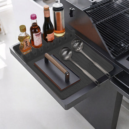Silicone Grill Mat,Griddle Tools Mat for Blackstone,Silicone Spatula Grill Mat with Drip Pad for Kitchen,Cooking,Countertop,BBQ Caddy Utensils Holder Griddle Accessories for Blackstone,L*W:41.7x30cm