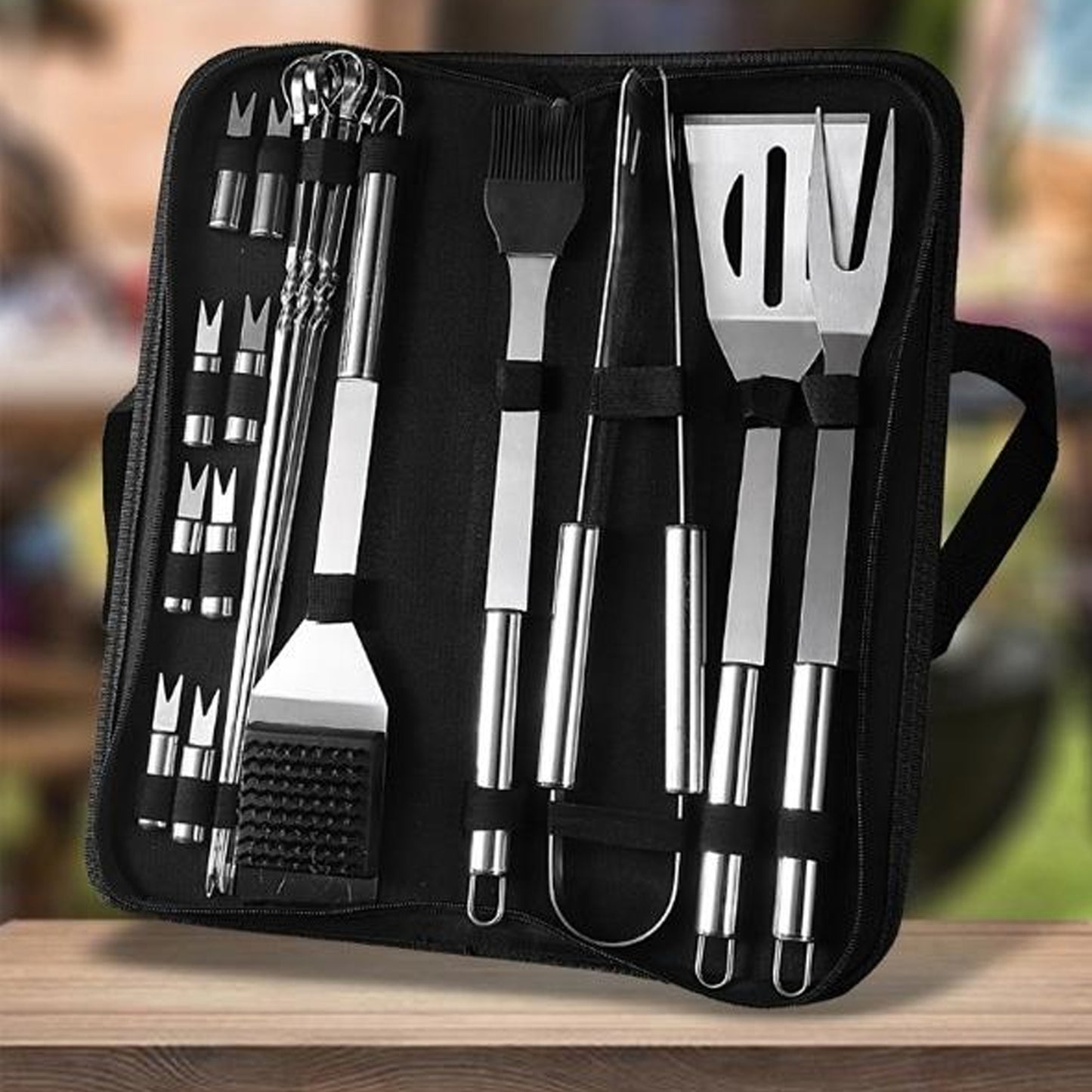 21Pcs Stainless Steel Complete Grill Tool Set,Barbecue Accessories Kit with Carry Bag,Professional BBQ Grill Utensils Set for Outdoor Camping Grilling,Dad Gifts for Father's Day Grilling Gifts