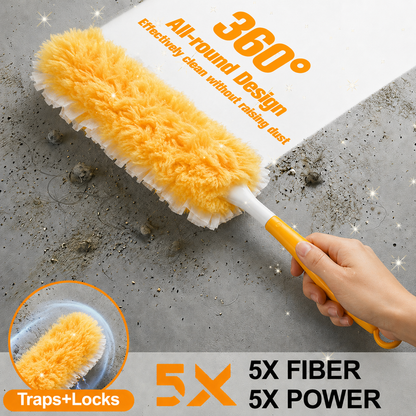 50 Pack Duster Refills with Extendable Handle, Disposable Microfiber Duster Refills, Heavy Duty Electrostatic Dust Cleaner for Furniture, Blinds, Ceiling Fan and Corners