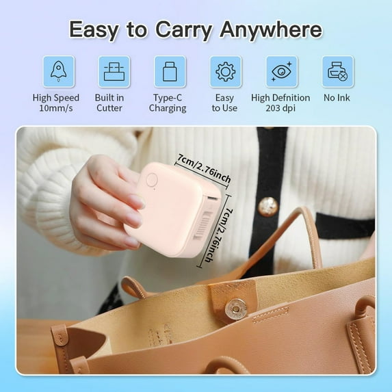 Small Label Maker – Portable Bluetooth Label Maker Machine with Inkless Printing, Multiple Templates, Waterproof Labels for Home, Office, School Organization