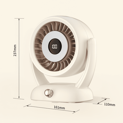 SPORTS JOY 8000mAh Desk Fan, 135-Degree Tilt Head, Portable USB Rechargeable Fan, 100 Speed Adjustable Table Fan for Desktop, Home, Travel (off-white)