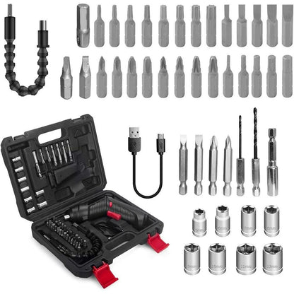 Kidsjoy Electric Screwdriver Set,47PCS Electric Screwdriver Set 3.6V Cordless Electric Drill Screwdriver Kit Portable Repair Tool High Precision Power Tools Foldable