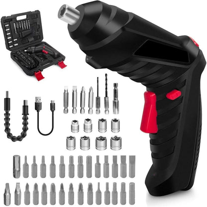 Kidsjoy Electric Screwdriver Set,47PCS Electric Screwdriver Set 3.6V Cordless Electric Drill Screwdriver Kit Portable Repair Tool High Precision Power Tools Foldable