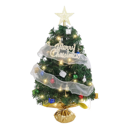 Mini Tabletop Christmas Tree Kit with LED Lights, Ornaments, Gift Boxes & Star Topper – Battery Operated Holiday Decor for Home & Office