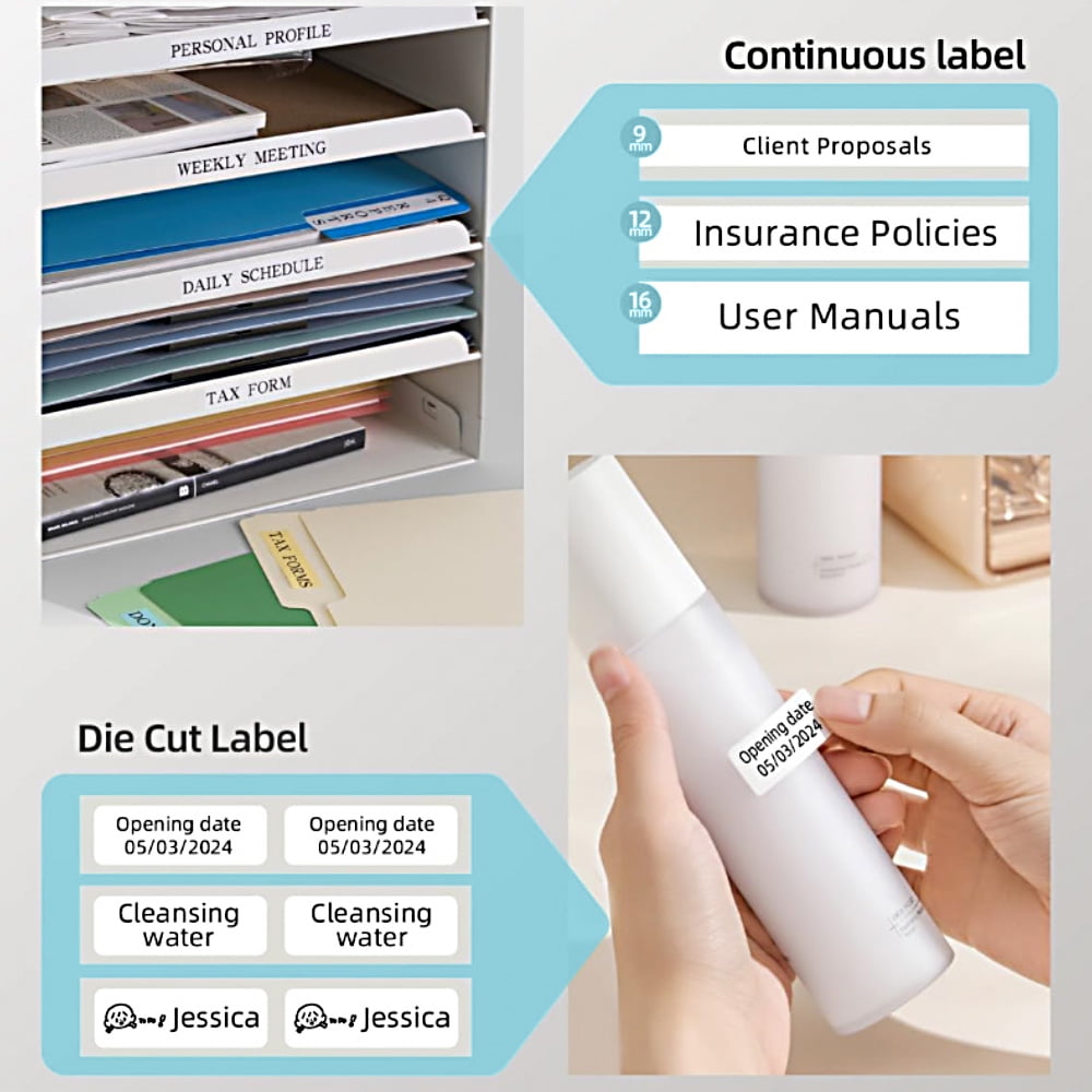 Small Label Maker – Portable Bluetooth Label Maker Machine with Inkless Printing, Multiple Templates, Waterproof Labels for Home, Office, School Organization