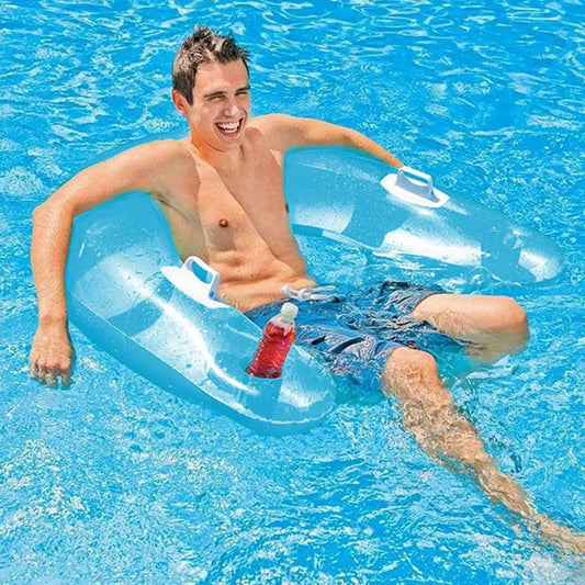 Teblint Inflatable Pool Floats, Inflatable Water Hammock, Pool Toys for Adults Kids, Portable Floating Loung Chair for Pool, Beach, Capacity 220 lbs, Blue
